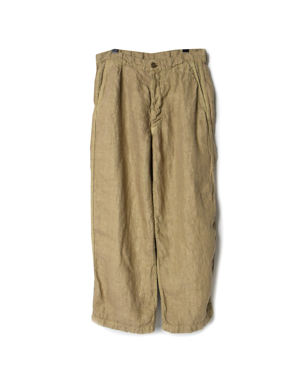 NAM1811LH (パンツ) LINEN HERRINGBONE ONE-TUCK CROPPED PANTS