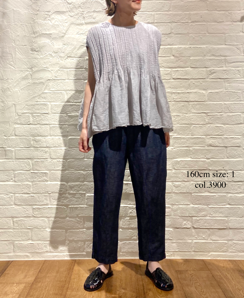 GNMDS2101CL (コットンリネンパンツ) WASHED COTTON LINEN EASY TAPERED PANTS