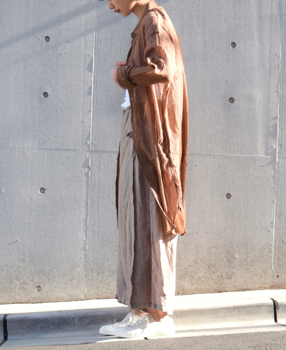 INAM2001GD (ロングシャツ) SINGLE GAUZE OVERDYED UTILITY REGULAR COLLAR LONG SHIRTS