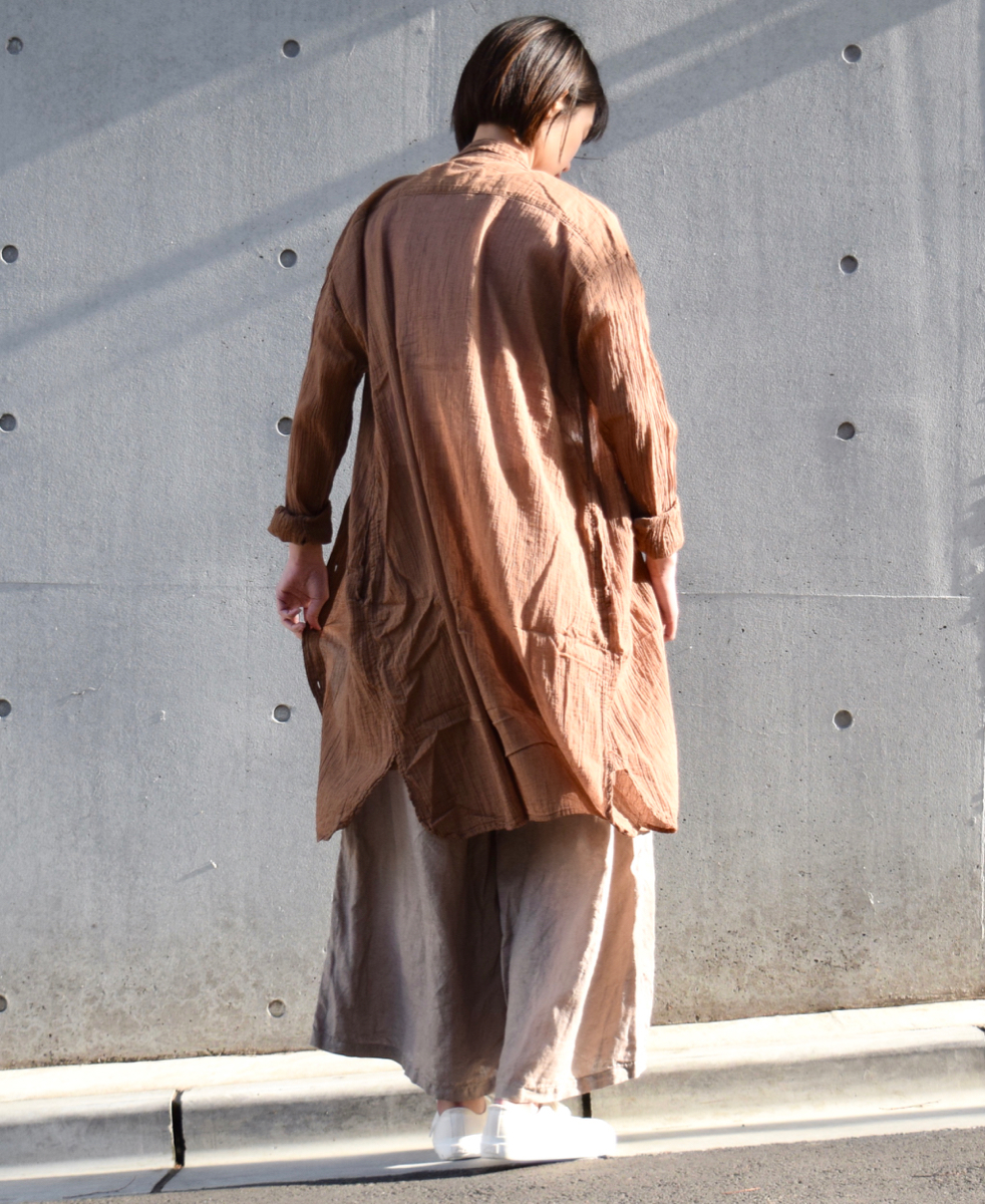 INAM2001GD (ロングシャツ) SINGLE GAUZE OVERDYED UTILITY REGULAR COLLAR LONG SHIRTS