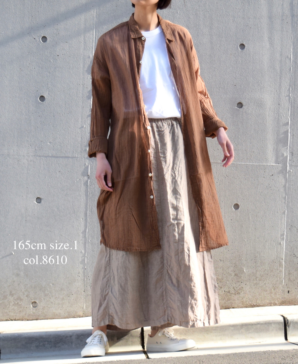INAM2001GD (ロングシャツ) SINGLE GAUZE OVERDYED UTILITY REGULAR COLLAR LONG SHIRTS