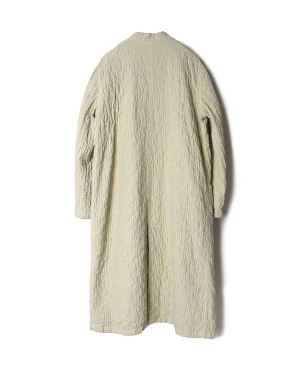 NMDS22102D (コート) QUILTED ORGANIC VOILE BIG CHECK (OVERDYE) V-COLLAR COAT