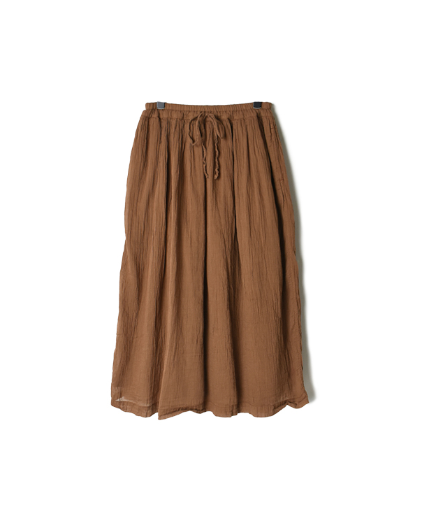 INAM2201GD (スカート) SINGLE GAUZE OVERDYED UTILITY EASY GATHERED SKIRT WITH LINING