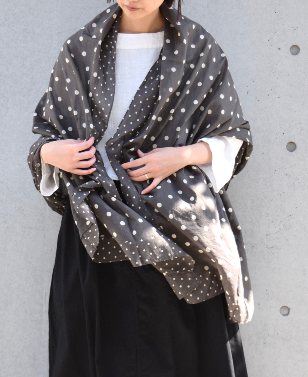 NSL22018 (ストール) COTTON VOILE DOT PRINT STOLE