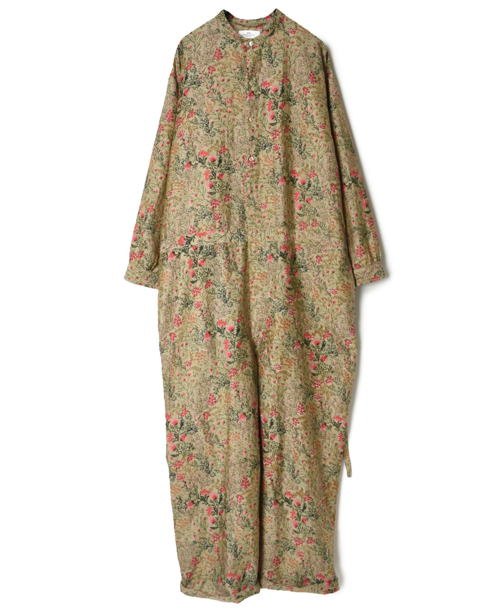 NSL22064 (オーバーオール) COTTON SILK FLOWER PRINT BANDED COLLAR OVERALLS