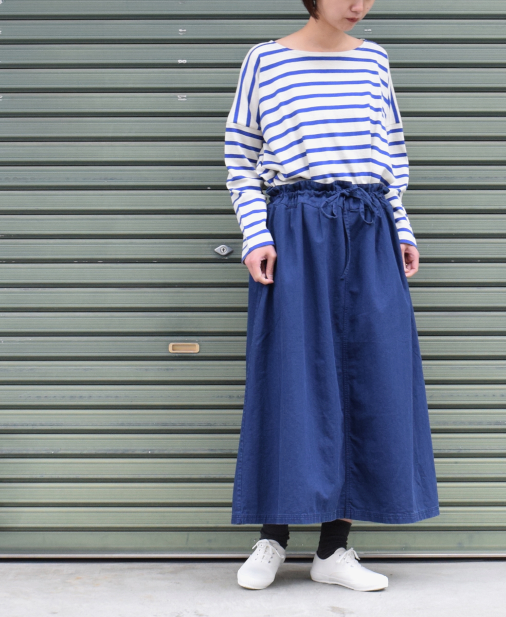 NLA2201 (カットソー) REGULAR STRIPE L/SL BOAT-NECK OVERSIZED BASQUE SHIRT