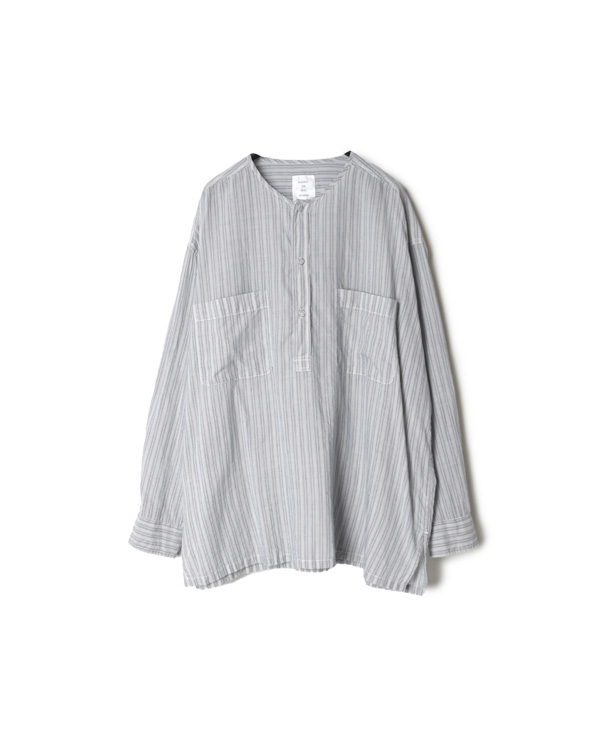 MDSH2221D (シャツ) HANDWOVEN COTTON STRIPE (OVER DYE) MDS PULLOVER SHIRT