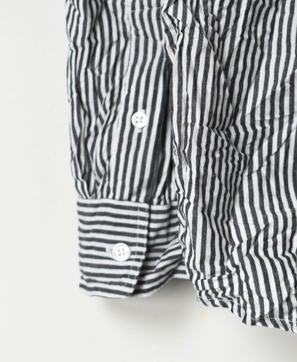 NVL1861BSW (シャツ) COTTON STRIPE REGULAR COLLAR L/SL OVERSIZED SHIRT
