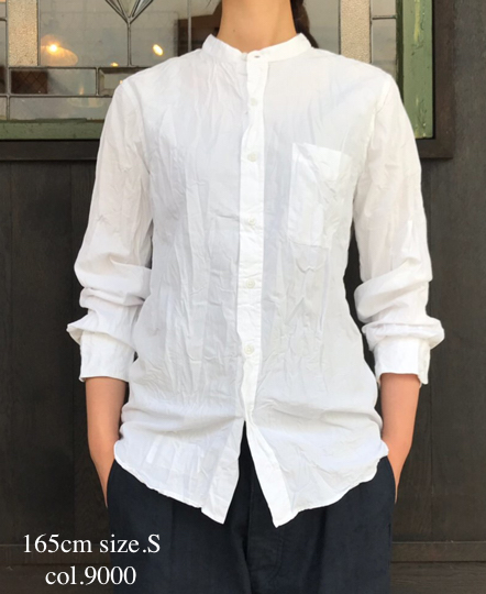 NVL1601W (シャツ) 40'S ORGANIC POPLIN BANDED COLLAR SHIRT