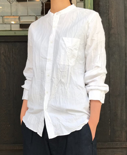 NVL1601W (シャツ) 40'S ORGANIC POPLIN BANDED COLLAR SHIRT