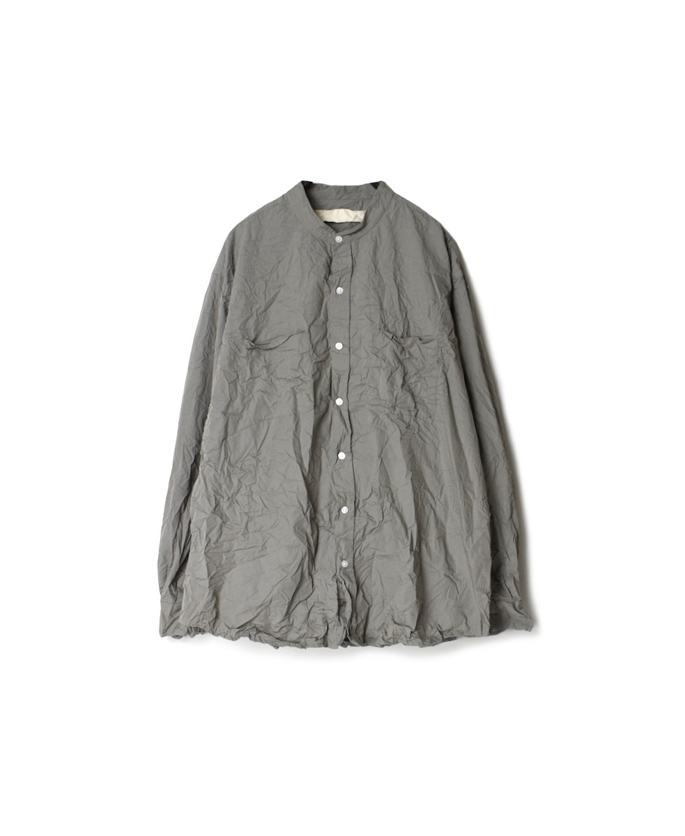 NVL1951W (シャツ) 40’S ORGANIC POPLIN BANDED COLLAR L/SL OVERSIZED SHIRT