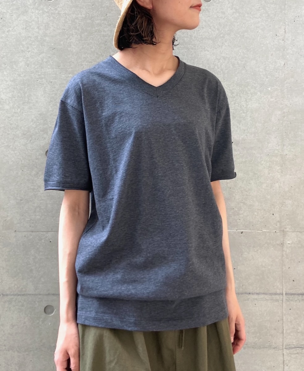 FMDSH1702 (Tシャツ) CUT OFF V-NECK T-SHIRT