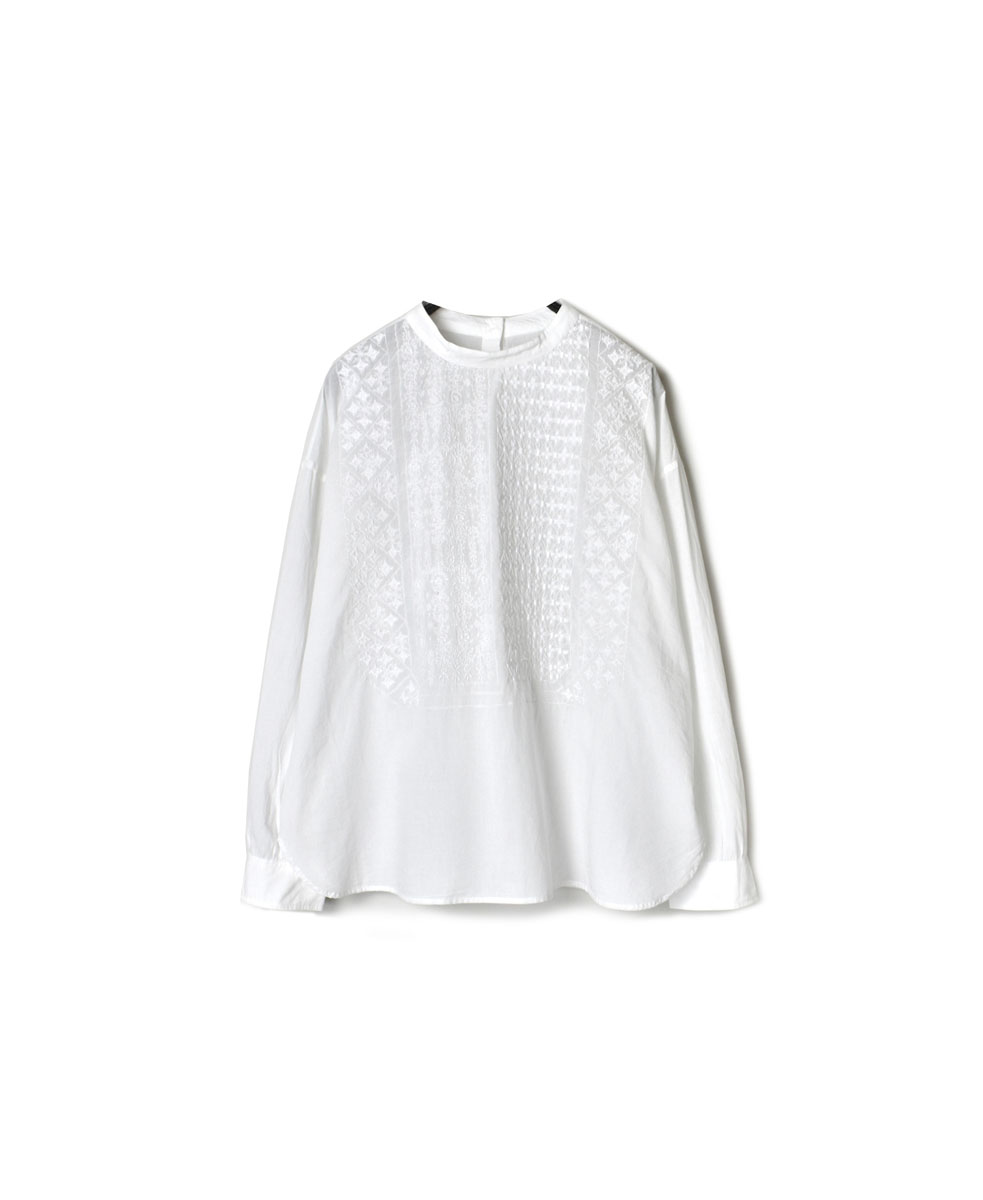 NMDS16551(ブラウス) 60’S ORGANIC CAMBRIC BACK OPENING STAND COLLAR SHIRT