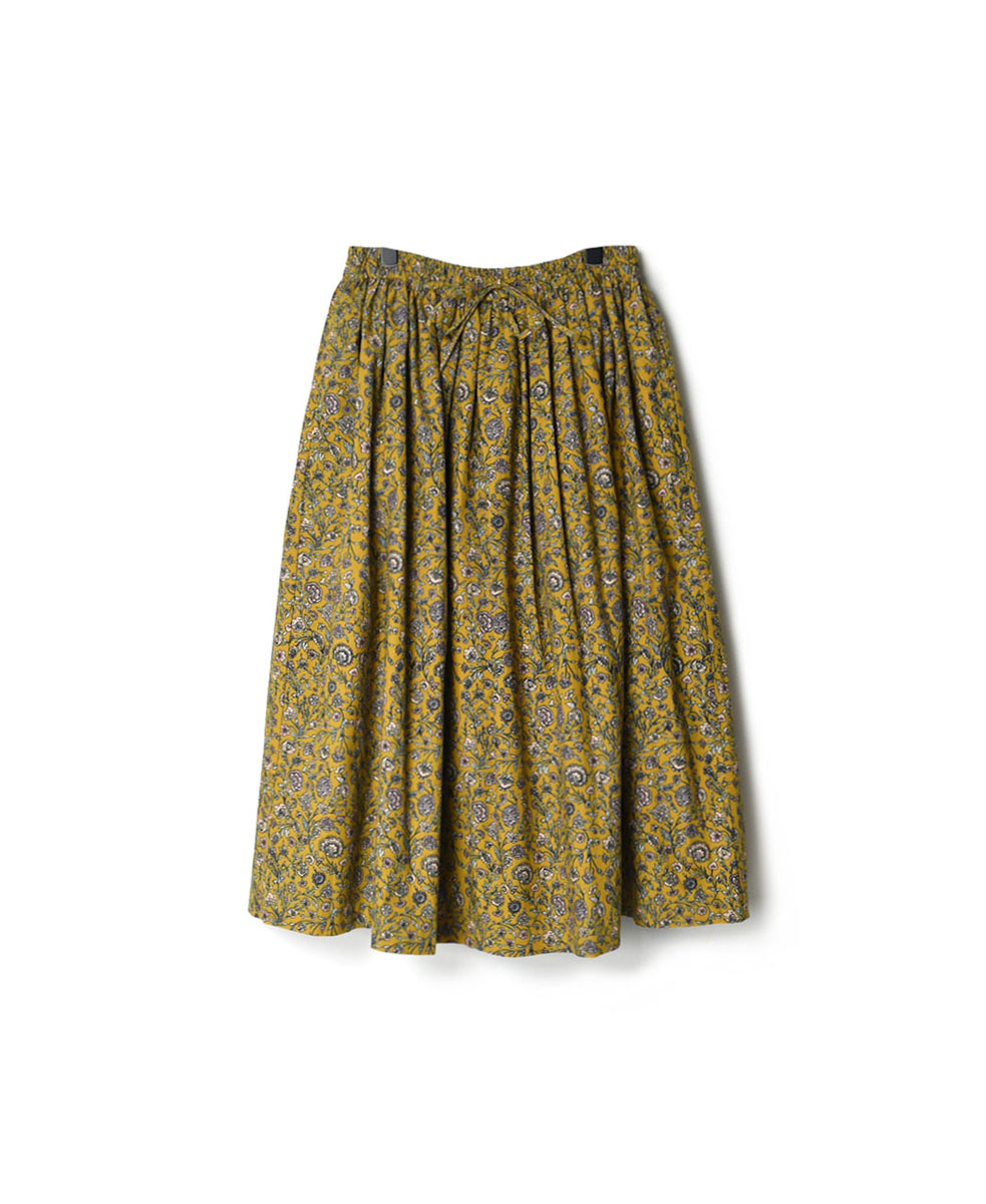 NSL22544 (スカート) 40’S POPLIN FLOWER PRINT GATHERED SKIRT