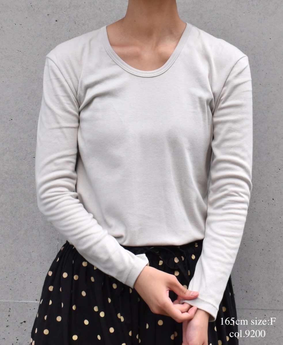 GNSL22772 (Tシャツ) 40/1 RIB U-NECK L/SL T-SHIRT