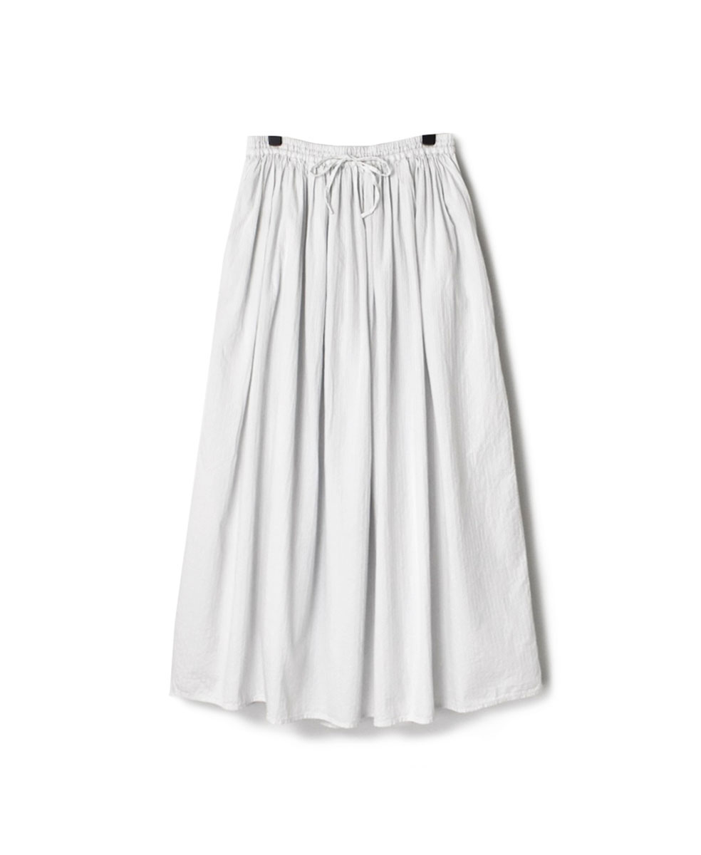 NMDS22624SD (スカート) POPLIN STRIPE GATHERED SKIRT WITH LINING