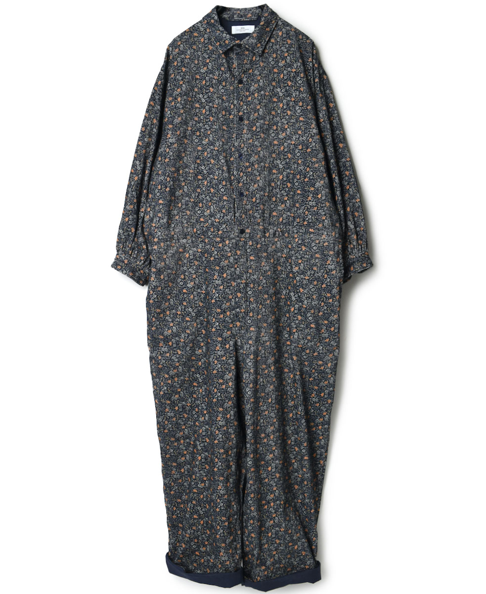 NSL22552 (オーバーオール) CORDUROY SMALL FLOWER PRINT REGULAR COLLAR OVERALLS