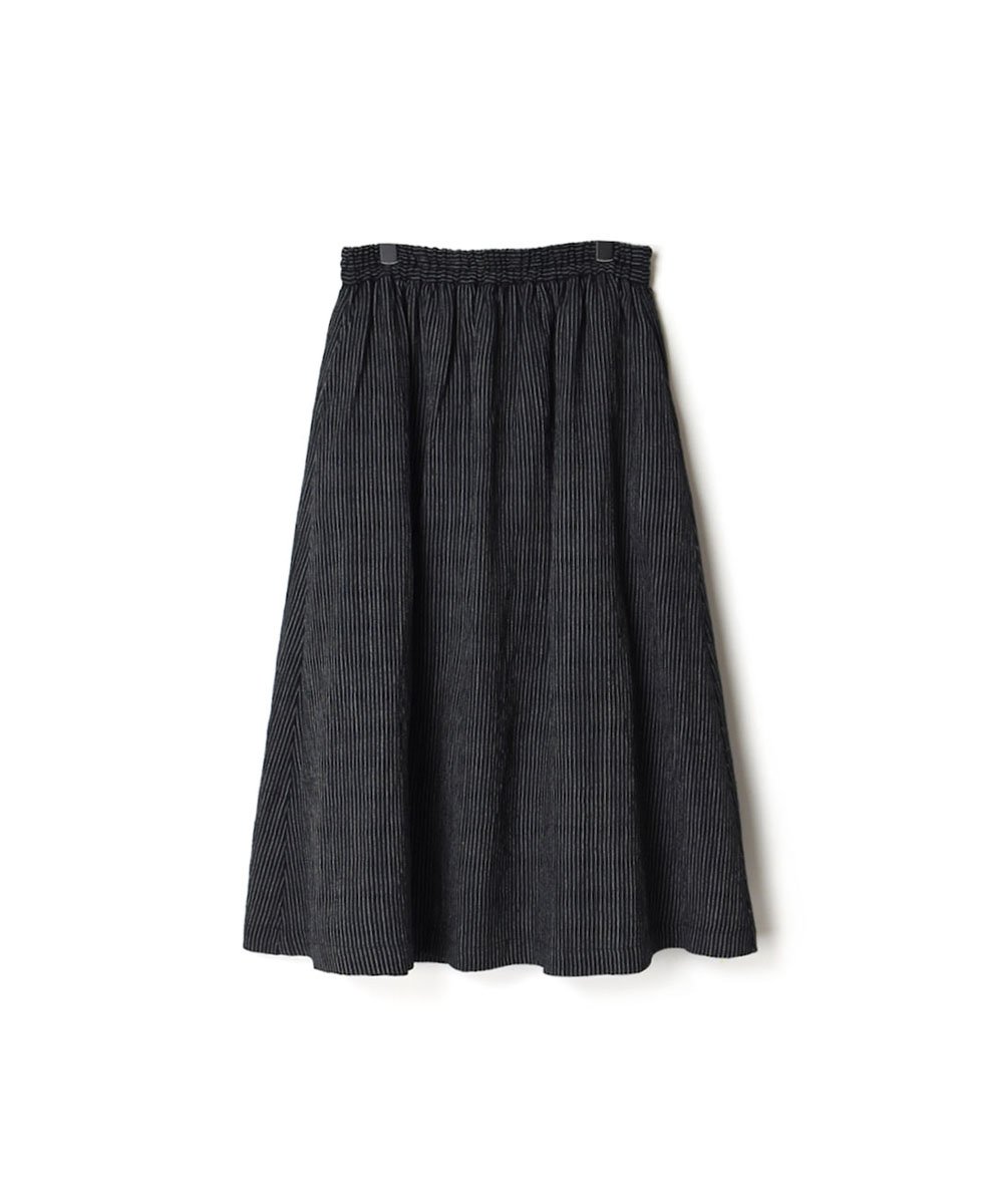 INSL22615 (スカート) WOOL/LINEN PIN STRIPE GATHERED SKIRT