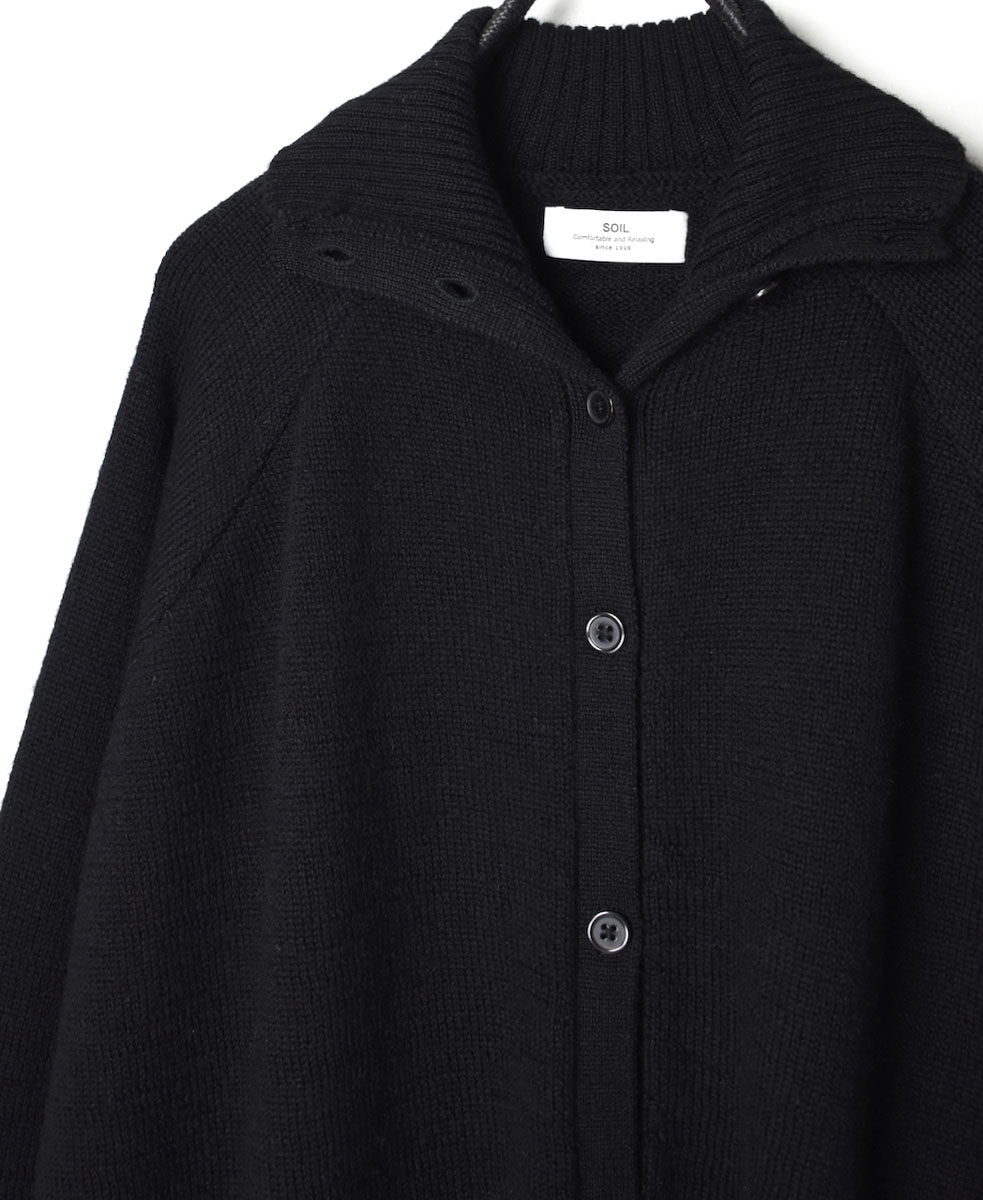 GNSL22703 (カーディガン) 5GG 2PLY COTOSWOLDS TURTLE NECK BUTTON LONG CARDIGAN