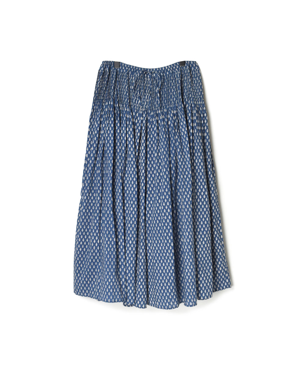 INMDS22725 (キュロット) 80’S COTTON VOILE TREE BLOCK PRINT CULOTTES WITH MINI PINTUCK
