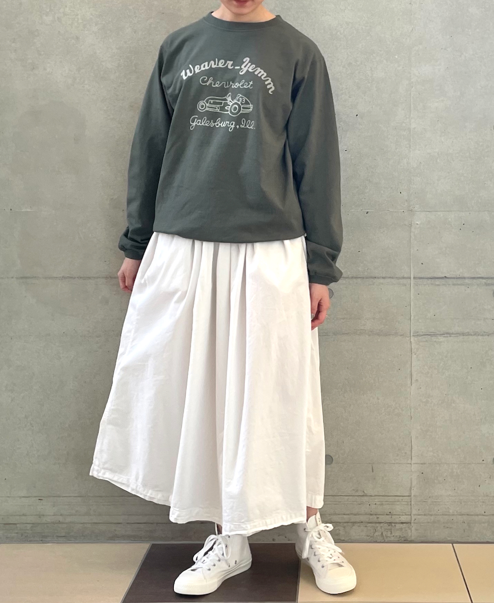 INAM1952PD (スカート) 40'S POPLIN OVER DYED EASY GATHERED SKIRT