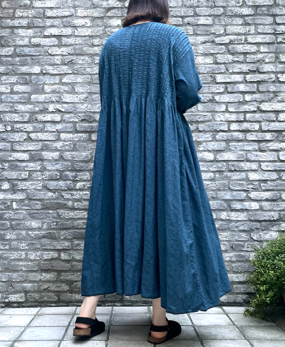 INMDS22714D (ワンピース) HEAVY COTTON PAISLEY BLCOK PRINT WITH 