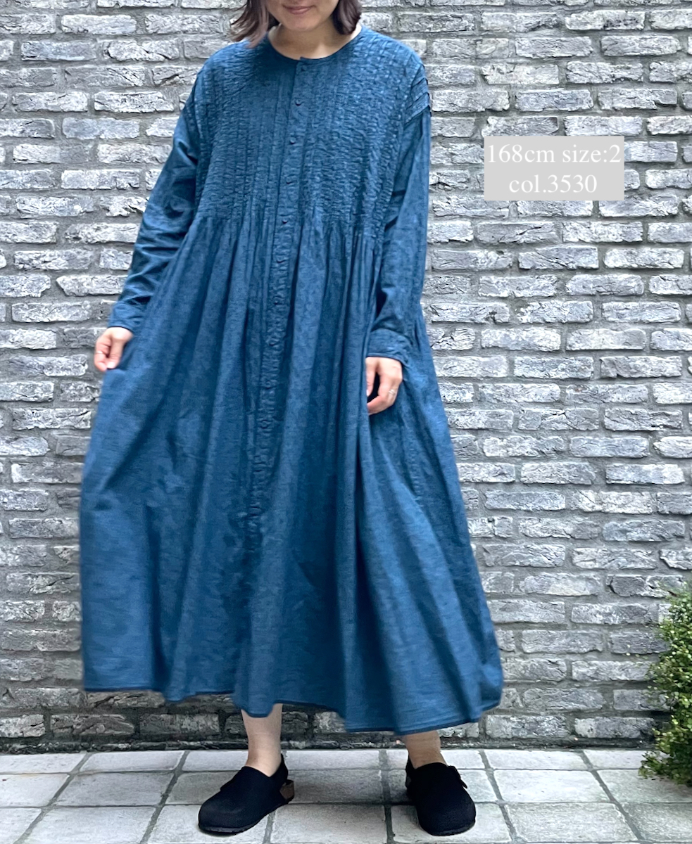 INMDS22714D (ワンピース) HEAVY COTTON PAISLEY BLCOK PRINT WITH 