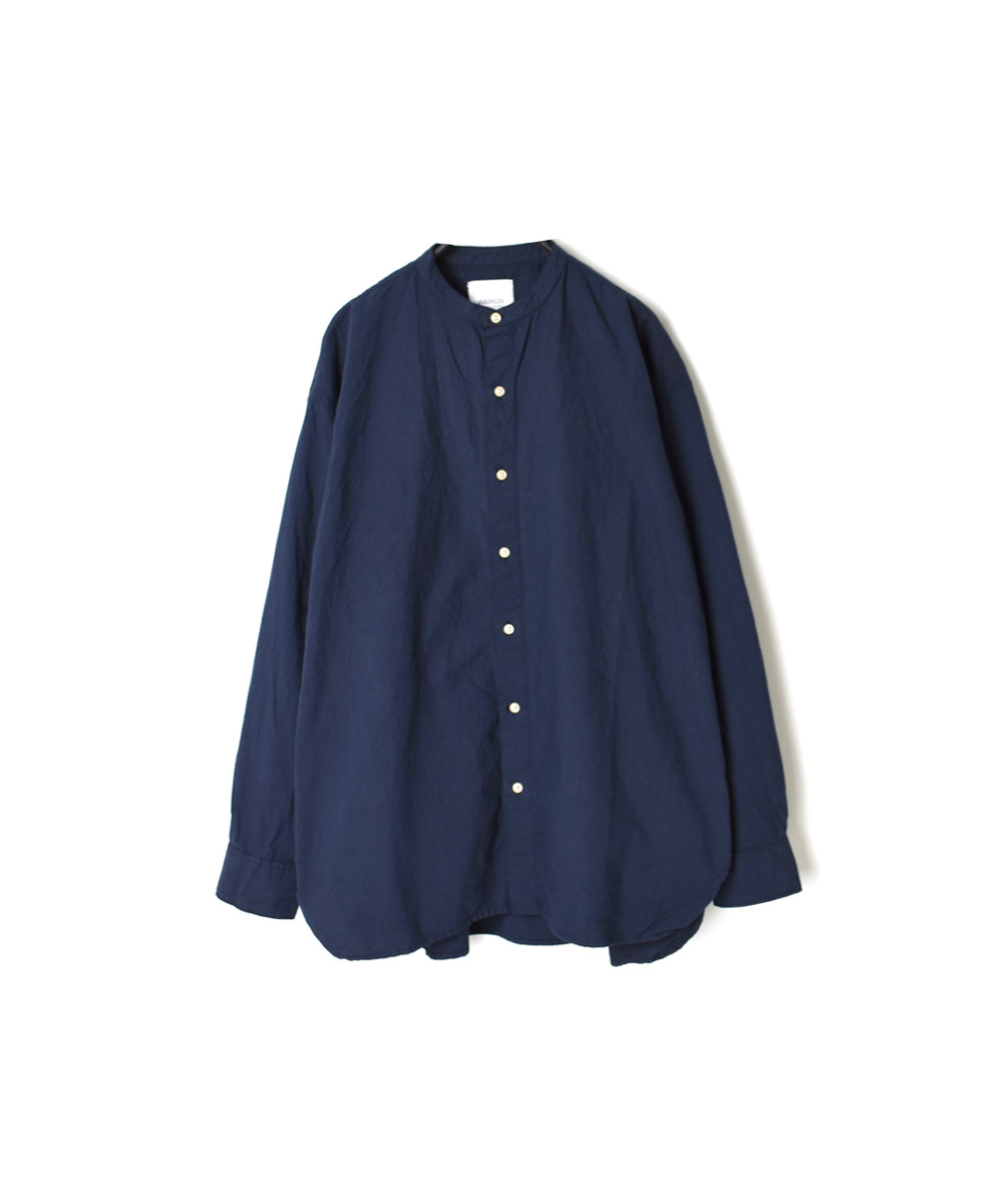 INAM1702PD (シャツ) 40’S POPLIN OVER DYED UTILITY BANDED COLLAR SHIRT