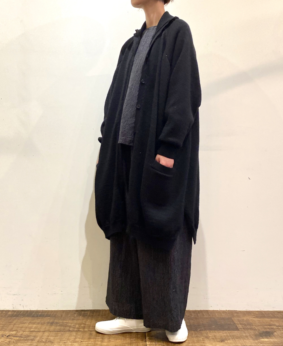 GNSL22703 (カーディガン) 5GG 2PLY COTOSWOLDS TURTLE NECK BUTTON LONG CARDIGAN