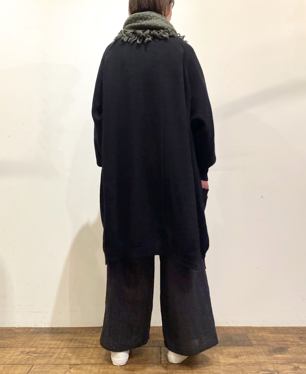 GNSL22703 (カーディガン) 5GG 2PLY COTOSWOLDS TURTLE NECK BUTTON LONG CARDIGAN
