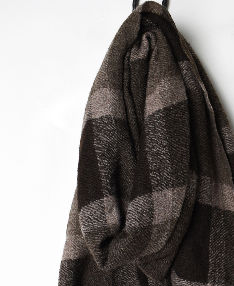 NSL18601 (ストール) BOILED WOOL BIG CHECK STOLE