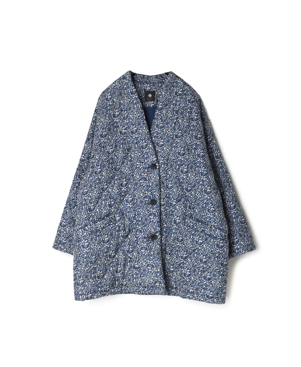 NMDS22511P (コート) PADDED SILK PRINT RAGLAN HALF COAT