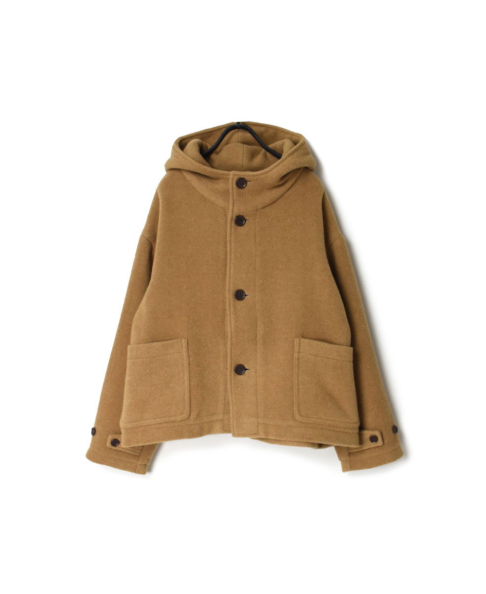 PNAM2051 (コート) MELTON DOUBLE FACE OVER-SIZED HOODED JACKET