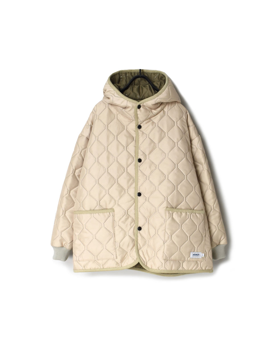 NAM2153PP (ジャケット) POLY×POLY HEAT QUILT OVERSIZED HOODED JACKET WITH RIBBED CUFF