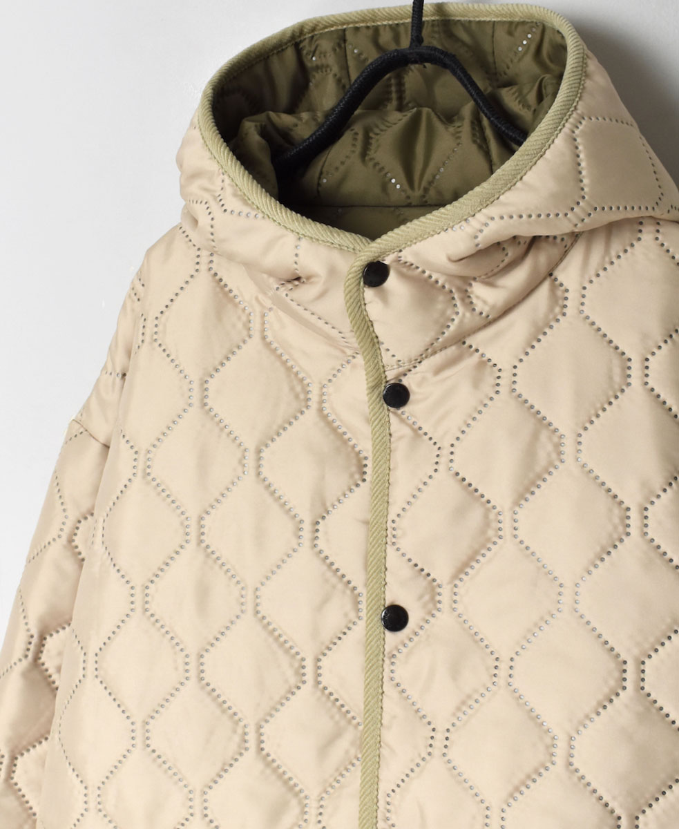 NAM2153PP (ジャケット) POLY×POLY HEAT QUILT OVERSIZED HOODED JACKET WITH RIBBED CUFF