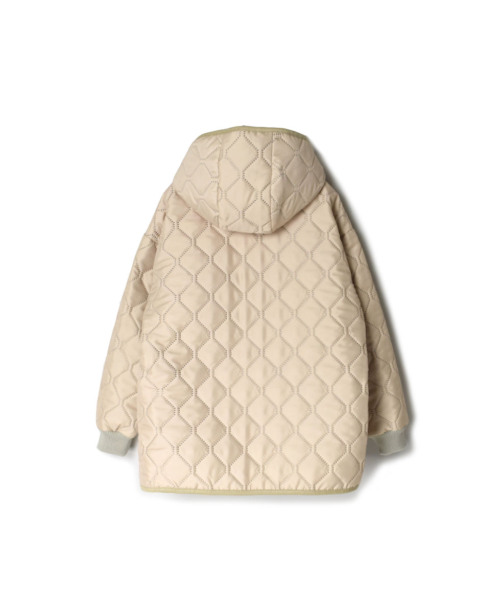 NAM2153PP (ジャケット) POLY×POLY HEAT QUILT OVERSIZED HOODED JACKET WITH RIBBED CUFF