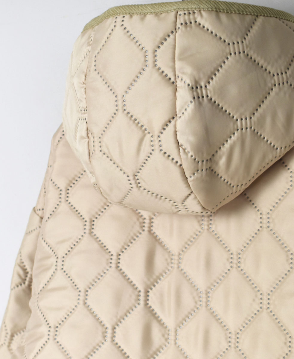 NAM2153PP (ジャケット) POLY×POLY HEAT QUILT OVERSIZED HOODED JACKET WITH RIBBED CUFF