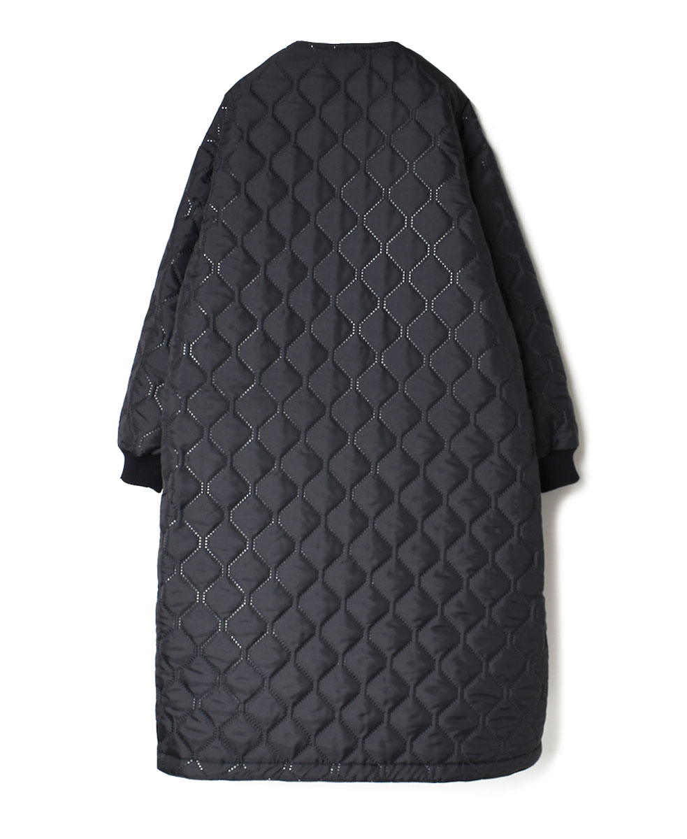 NAM2251PP (コート) POLY×POLY HEAT QUILT OVERSIZED NO COLLAR COAT WITH RIBBED CUFF