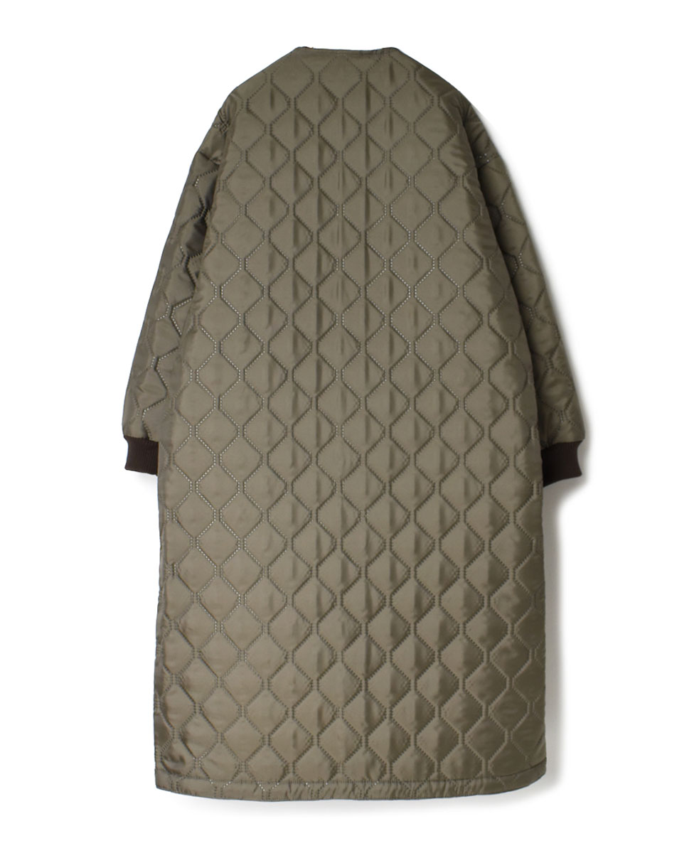 NAM2251PP (コート) POLY×POLY HEAT QUILT OVERSIZED NO COLLAR COAT WITH RIBBED CUFF