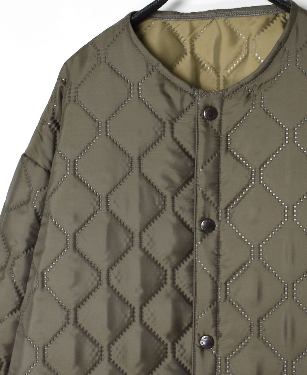 NAM2251PP (コート) POLY×POLY HEAT QUILT OVERSIZED NO COLLAR COAT WITH RIBBED CUFF