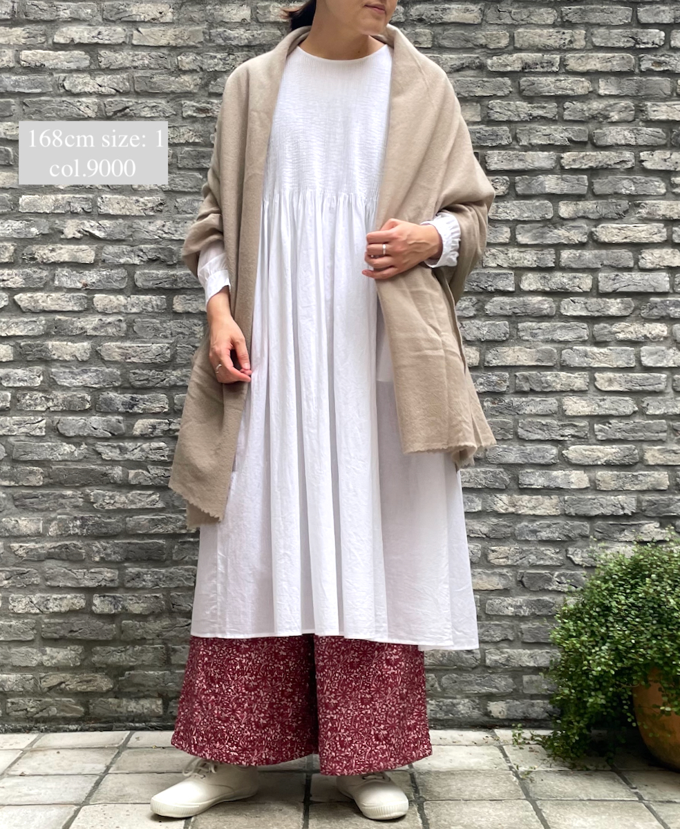 NMDS22552 (ワンピース) 60'S ORAGANIC CAMBRIC CREW-NECK P/O DRESS 
