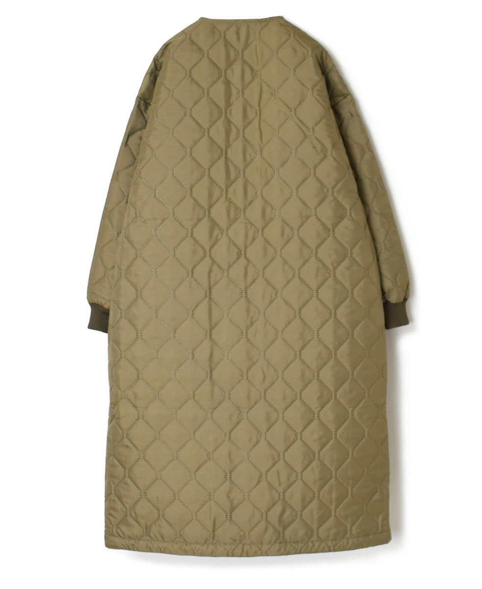 NAM2251PP (コート) POLY×POLY HEAT QUILT OVERSIZED NO COLLAR COAT WITH RIBBED CUFF
