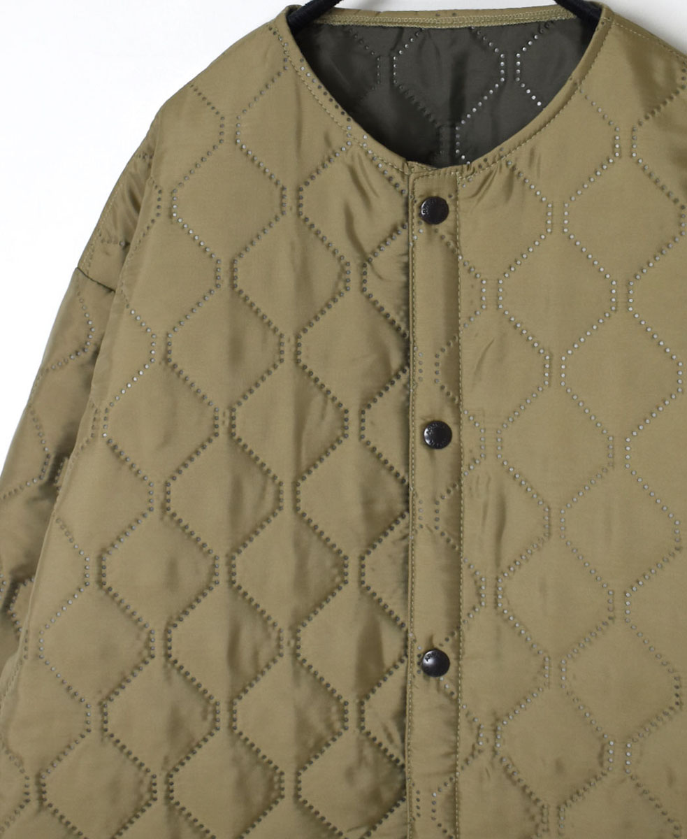 NAM2251PP (コート) POLY×POLY HEAT QUILT OVERSIZED NO COLLAR COAT WITH RIBBED CUFF