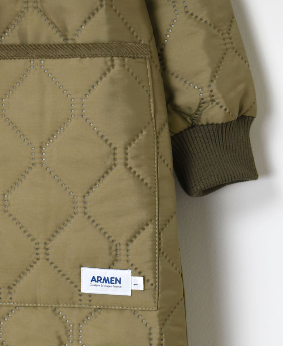 NAM2251PP (コート) POLY×POLY HEAT QUILT OVERSIZED NO COLLAR COAT WITH RIBBED CUFF