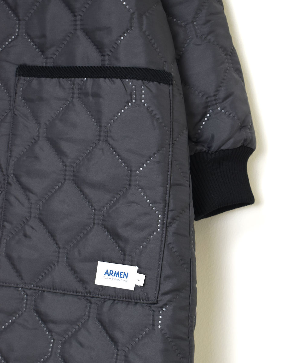NAM2251PP (コート) POLY×POLY HEAT QUILT OVERSIZED NO COLLAR COAT WITH RIBBED CUFF