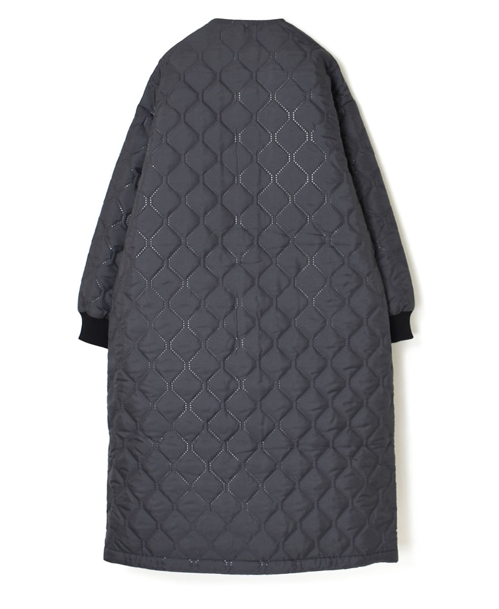 NAM2251PP (コート) POLY×POLY HEAT QUILT OVERSIZED NO COLLAR COAT WITH RIBBED CUFF