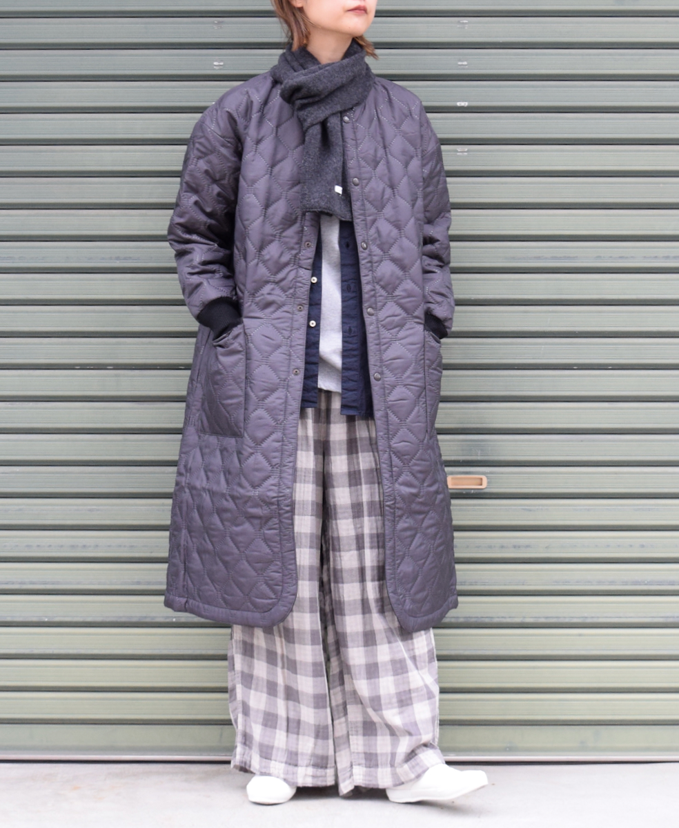 NAM2251PP (コート) POLY×POLY HEAT QUILT OVERSIZED NO COLLAR COAT WITH RIBBED CUFF