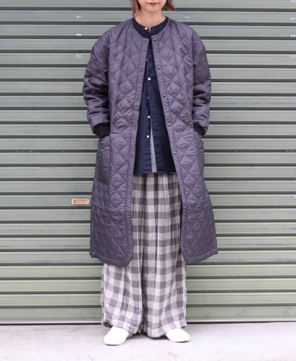 NAM2251PP (コート) POLY×POLY HEAT QUILT OVERSIZED NO COLLAR COAT WITH RIBBED CUFF