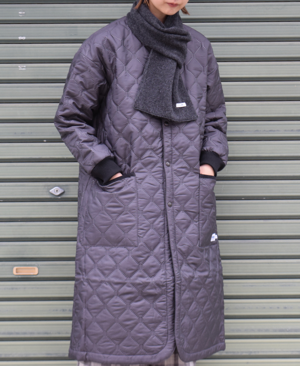 NAM2251PP (コート) POLY×POLY HEAT QUILT OVERSIZED NO COLLAR COAT WITH RIBBED CUFF