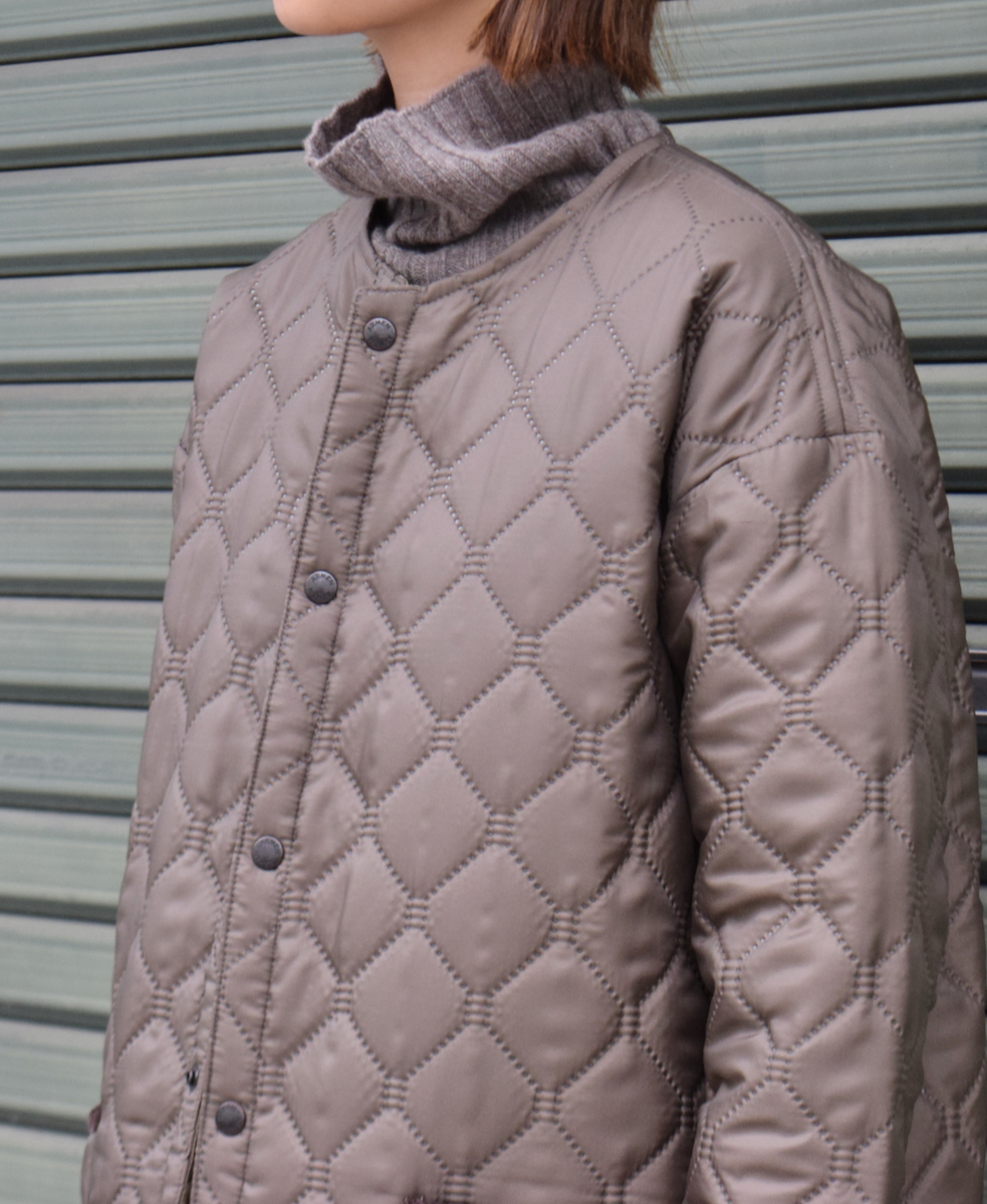 NAM2251PP (コート) POLY×POLY HEAT QUILT OVERSIZED NO COLLAR COAT WITH RIBBED CUFF